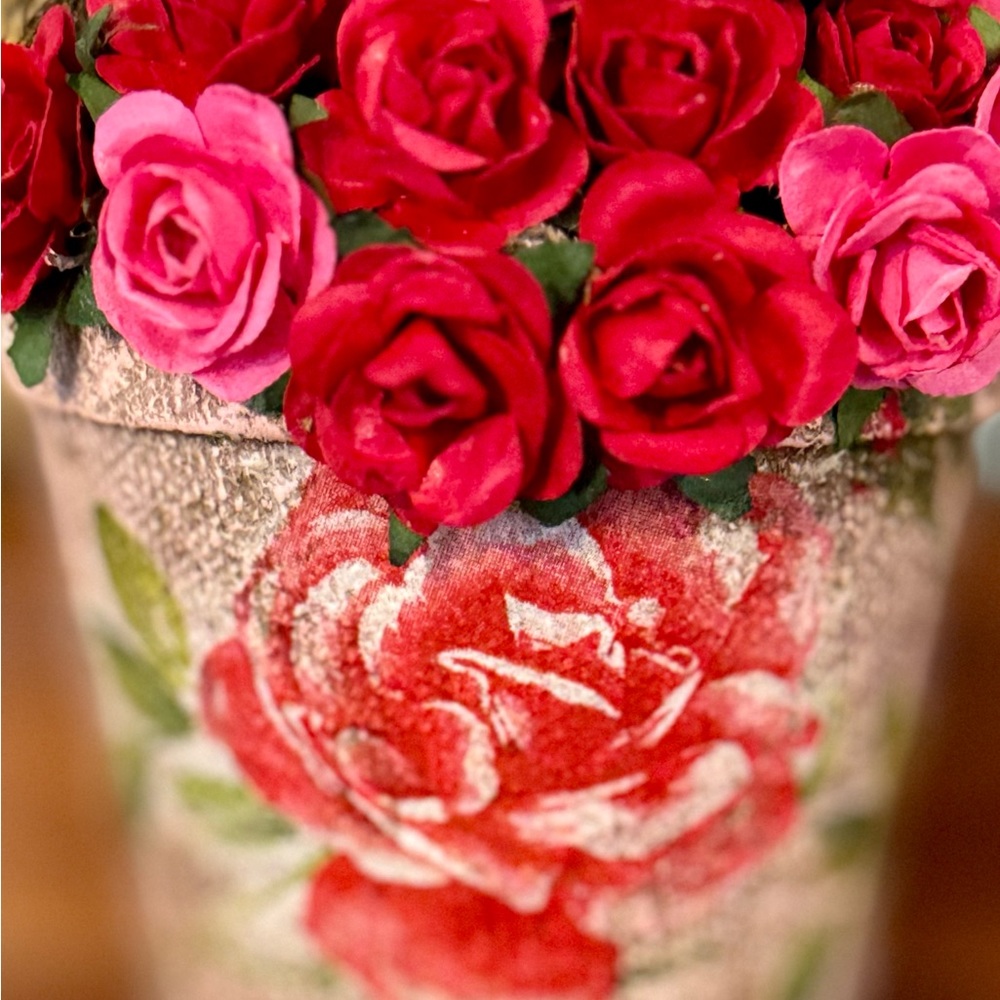 Handmade Spring Roses Bird In Birds Nest Floral Basket - Picture 6 of 6